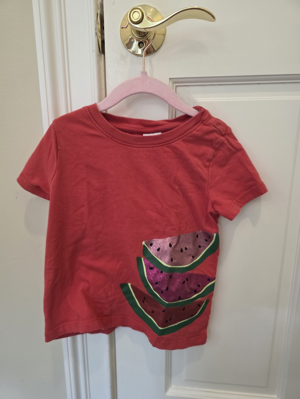 Hanna Andersson Girls' Pink Watermelon Graphic Tee - Size 5